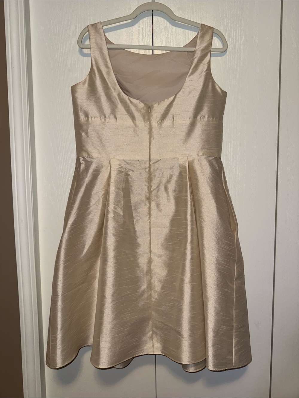 Alfred Sung D448 Champagne A-Line Midi Sleeveless Cocktail Dress - Picture 5 of 13